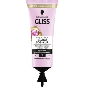 Schwarzkopf GLISS Máscara SOS de Brilho de Seda Líquida, 15 ml Máscara capilar para cabelos mais suaves