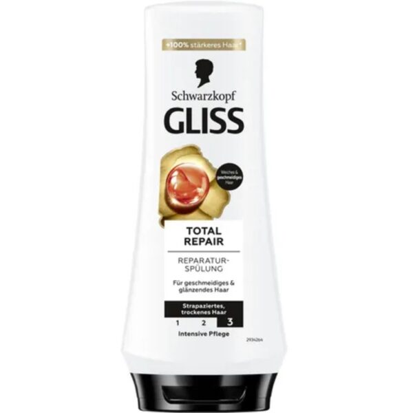 Schwarzkopf GLISS KUR Total Repair Conditioner, 200 ml Para uma maior elasticidade do cabelo