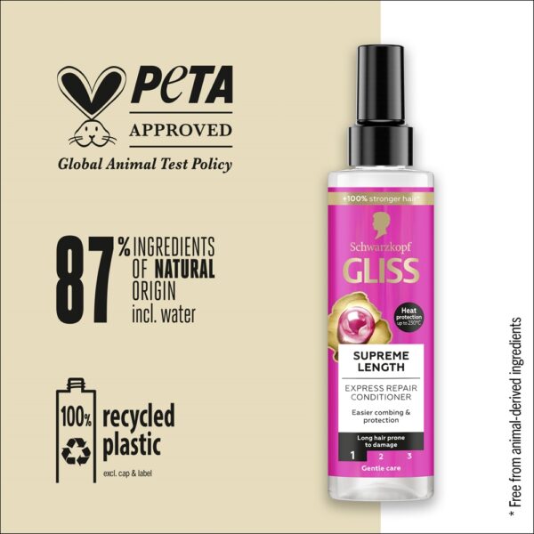 Schwarzkopf Gliss Long & Sublime Express Spray Conditioner 200ml - Image 3