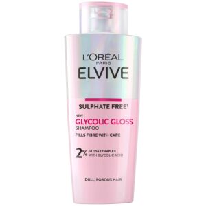 L'Oréal Paris Elvive Shampoo sem sulfato de brilho glicólico para cabelos opacos 200ml  Um shampoo de alto desempenho desenvolvido para dar brilho e maciez aos cabelos secos.