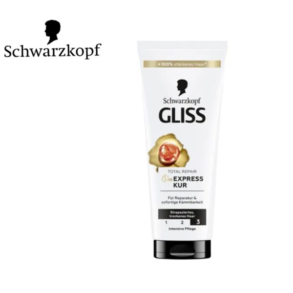 Schwarzkopf Gliss 1-Minuto Express Total Repair, 200 ml Para cabelos brilhantes e bonitos