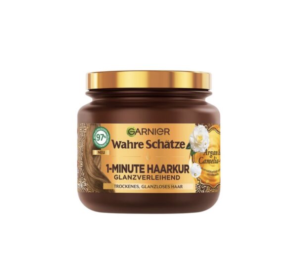 Máscara  capilar Garnier True Treasures de 1 minuto com óleo de argan e camélia
