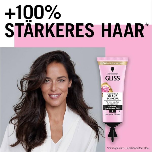 Kit  3 Ampolas  Schwarzkopf Gliss Liquid Silk Shine SOS, 15 m - Image 2