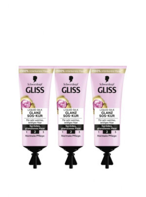 Kit  3 Ampolas  Schwarzkopf Gliss Liquid Silk Shine SOS, 15 m