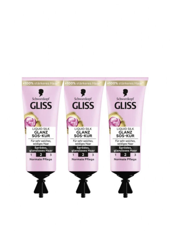 Kit  3 Ampolas  Schwarzkopf Gliss Liquid Silk Shine SOS, 15 m
