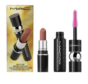 Kit Mac | Mini Batom + Máscara Cílios | Gold Tier