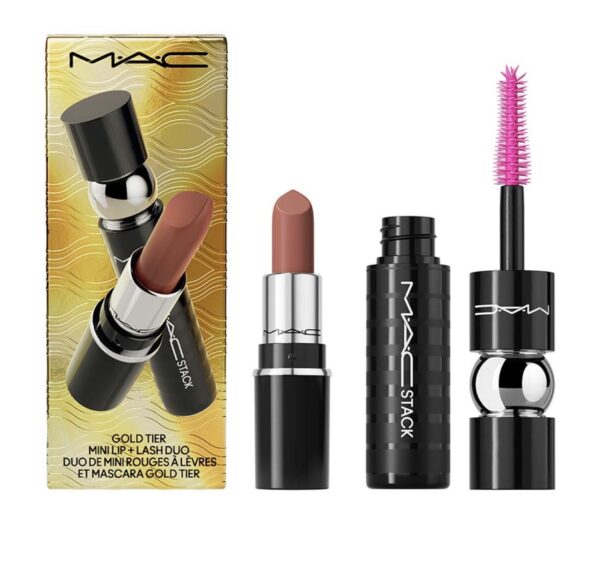 Kit Mac | Mini Batom + Máscara Cílios | Gold Tier